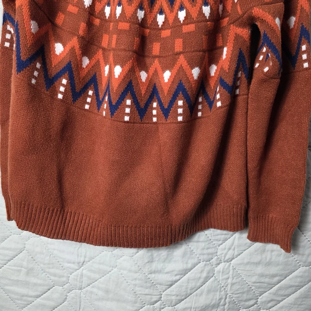 Women's Knitted Retro Round Neck Loose Pullover Sweate Sz L - Picture 7 of 8